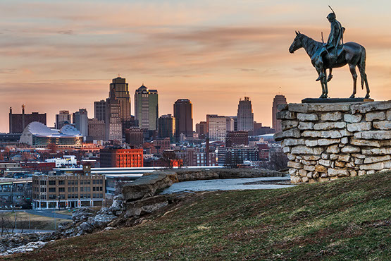 Kansas City - KC skyline dusk